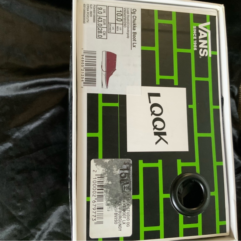 VANS  X LQQK Og Chukka Boot Lx CircleV/Burgandy  Men’s Size 10 - Picture 7 of 8
